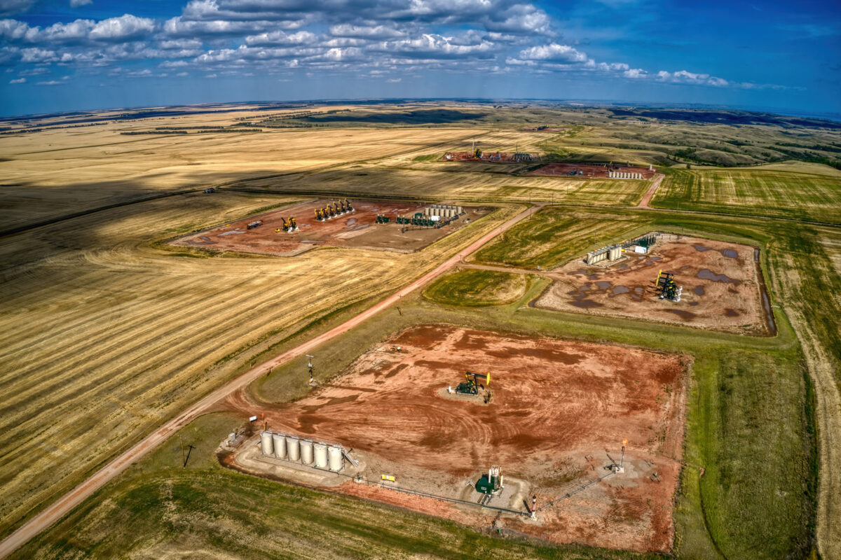 Aerial Photo of a Oil Landscape in North Dakota